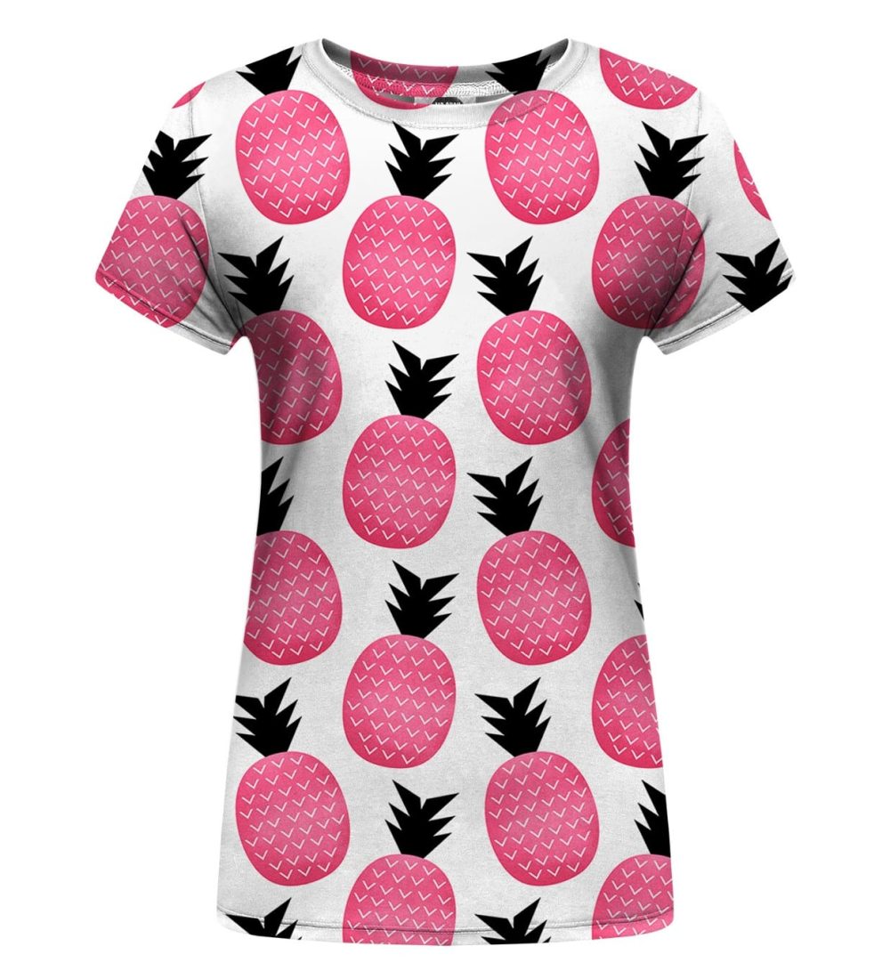 Pink pineapple womens t-shirt