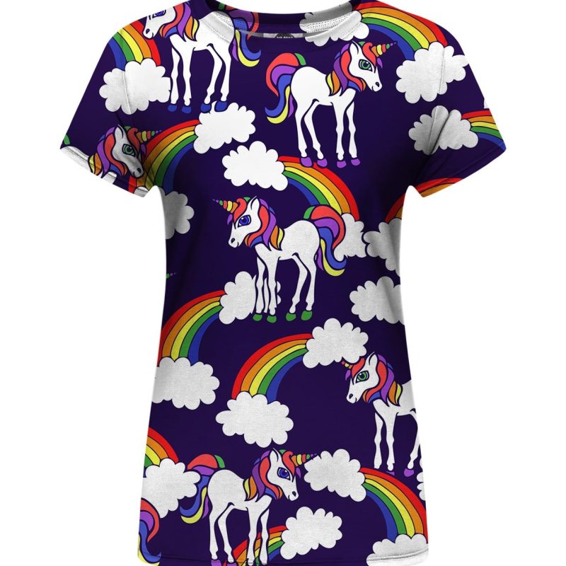 Rainbow unicorns womens t-shirt