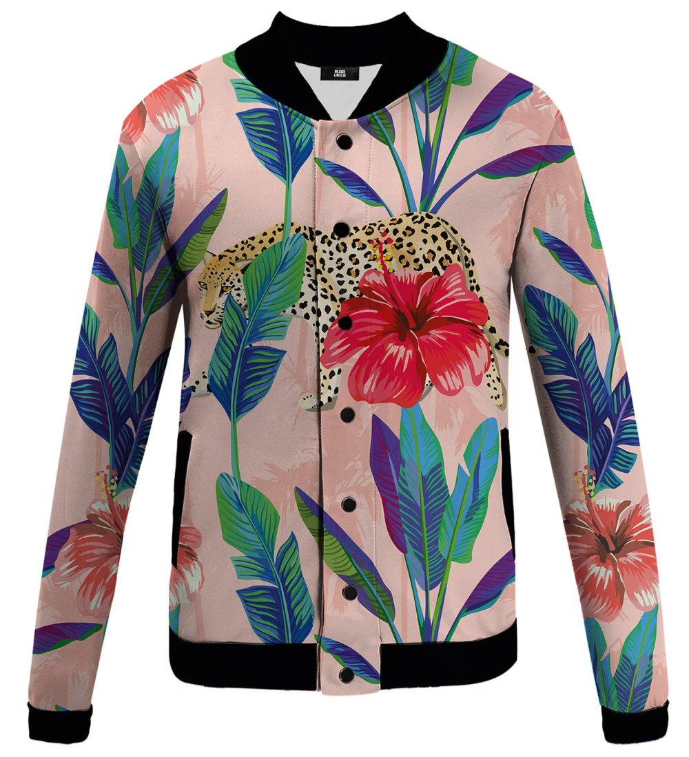 Floral Cheetah Baseball Jacket