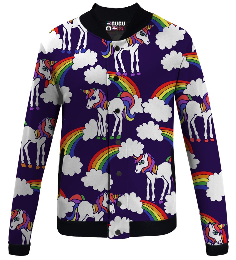 Rainbow Unicorns Baseball Jacket