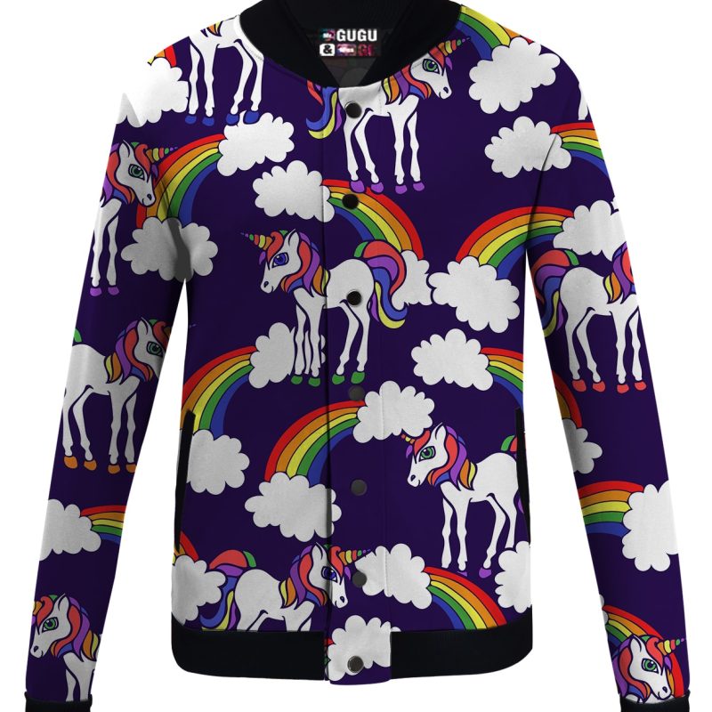 Rainbow Unicorns Baseball Jacket