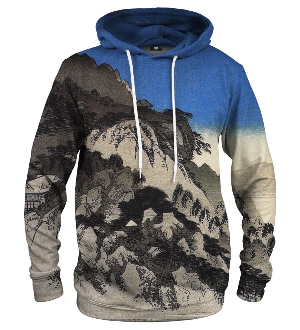 Full moon over a mountain landscape hoodie