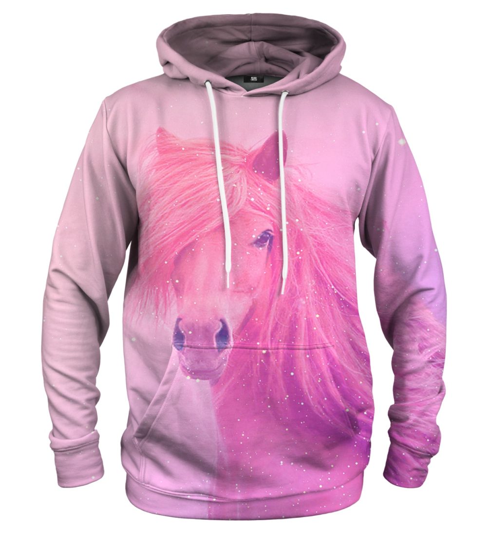 pink horse hoodie pullover