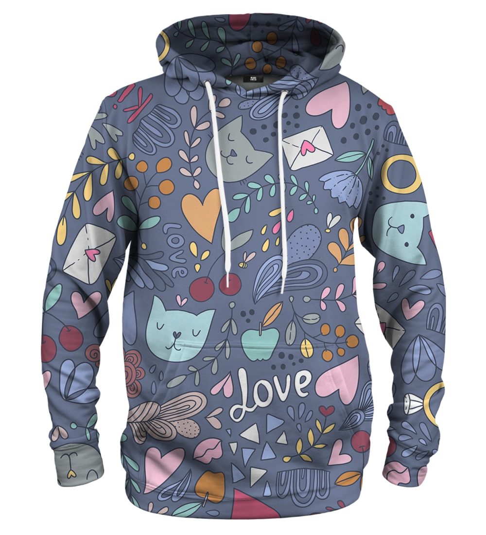 romantic cats hoodie pullover