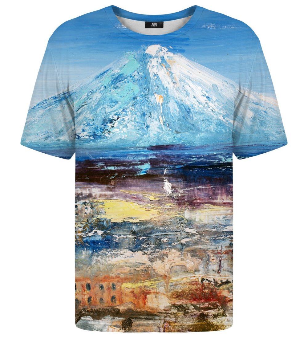 painting fuji mountain t-shirt