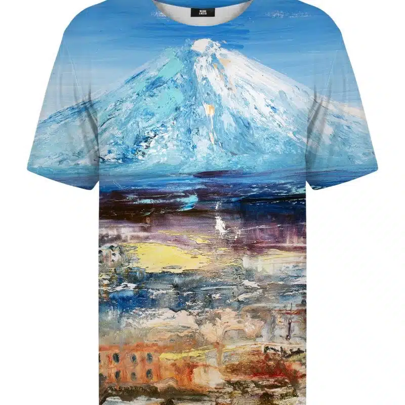 painting fuji mountain t-shirt
