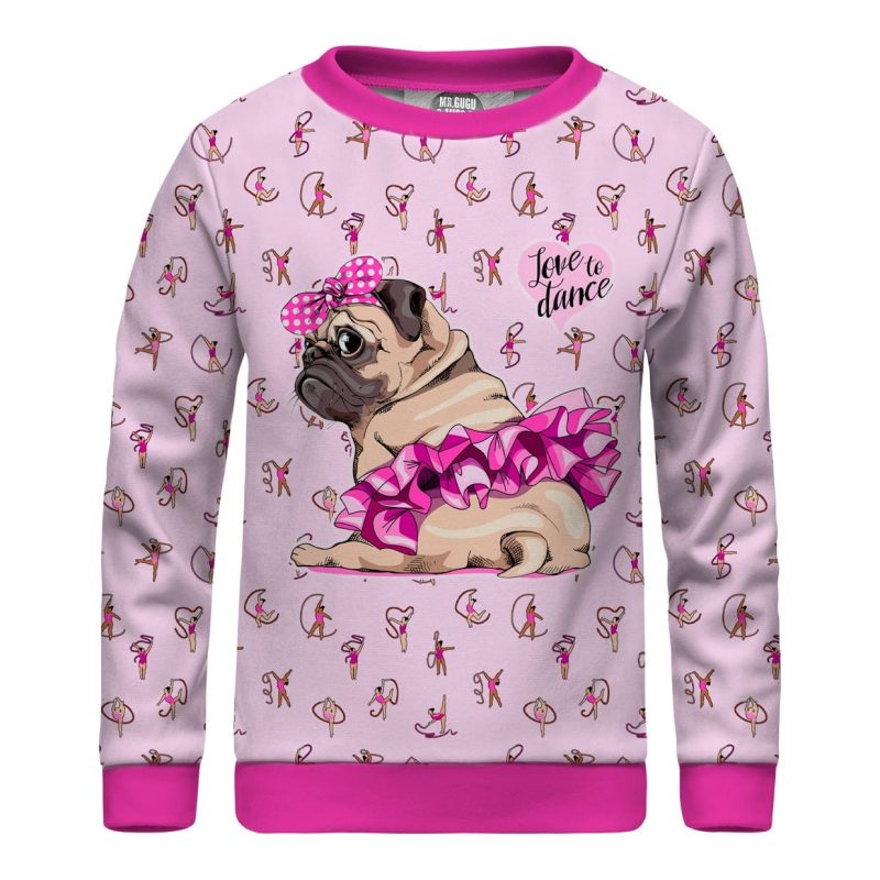 Pug dancer sweater for kids