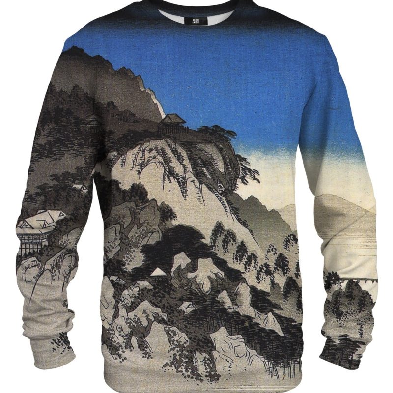 Full moon over a mountain landscape sweater