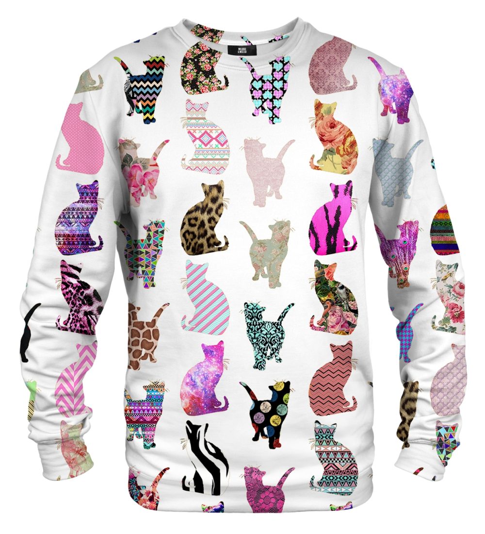 Comic Cat Pattern cotton sweater
