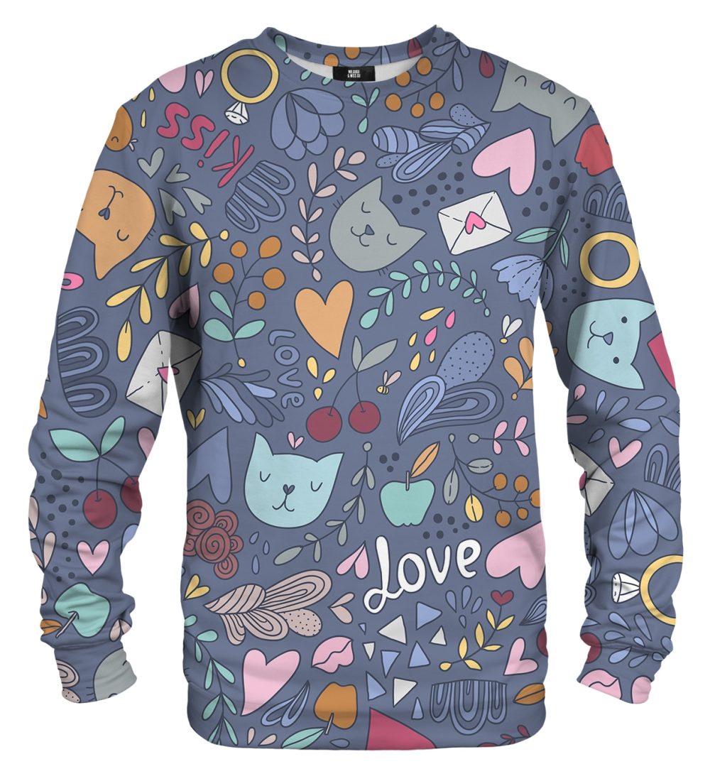 Romantic cats policotton sweater