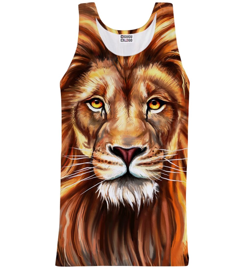 oil painting lion tank top