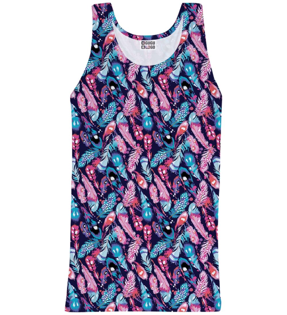 colorful feathers tank top