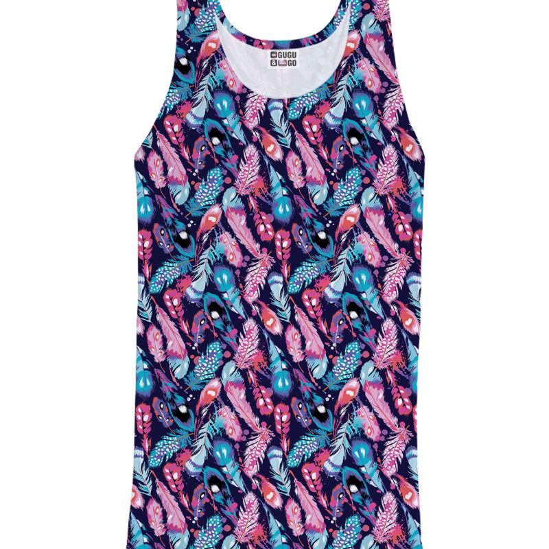colorful feathers tank top