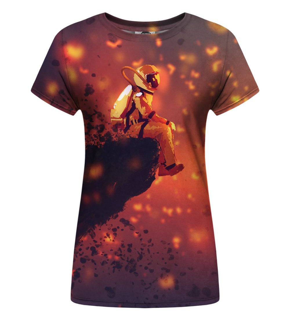 volcano astronaut womens t-shirt