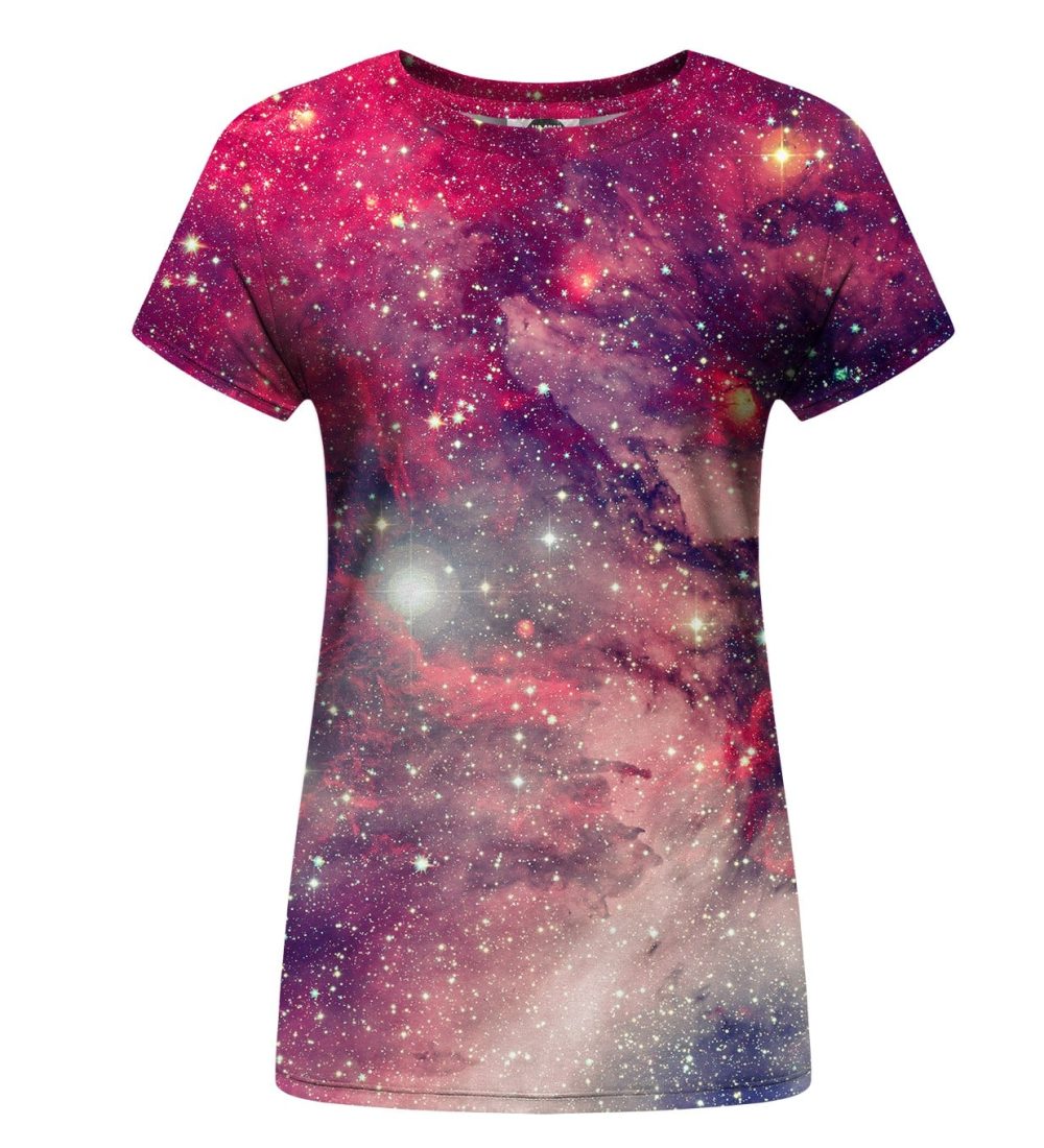 red galaxy womens t-shirt