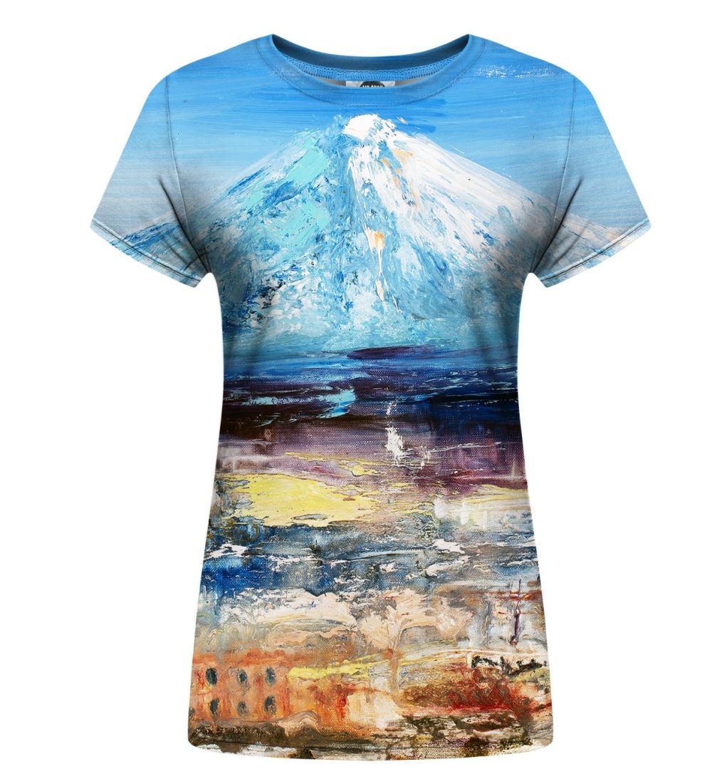 painting fuji mountain womens t-shirt