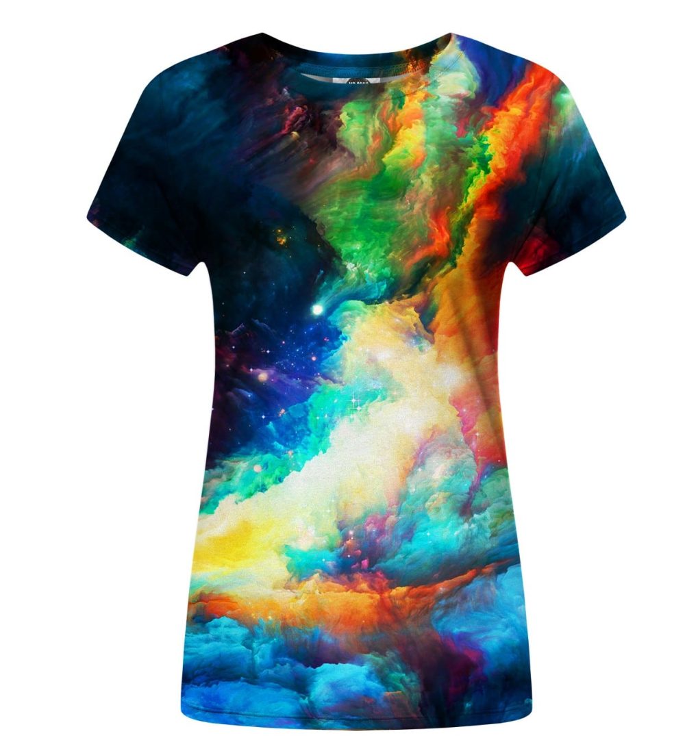 colorful space womens t-shirt