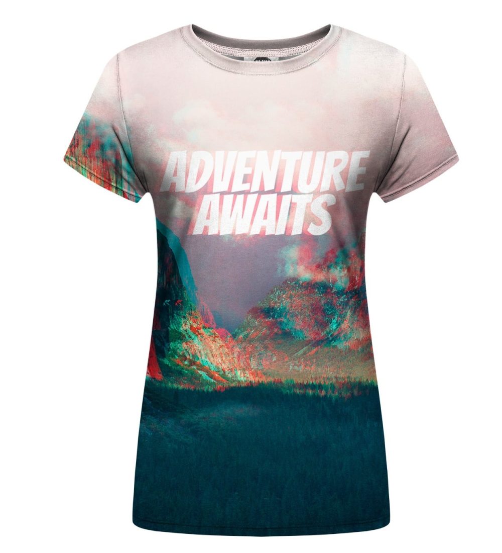 adventure awaits womens t-shirt