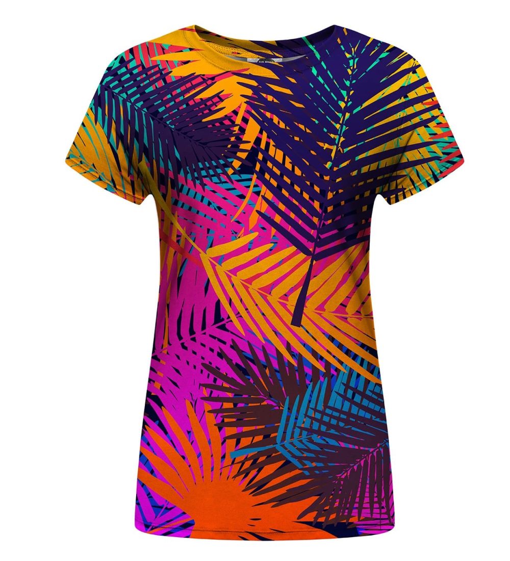 Colorful palm womens t-shirt