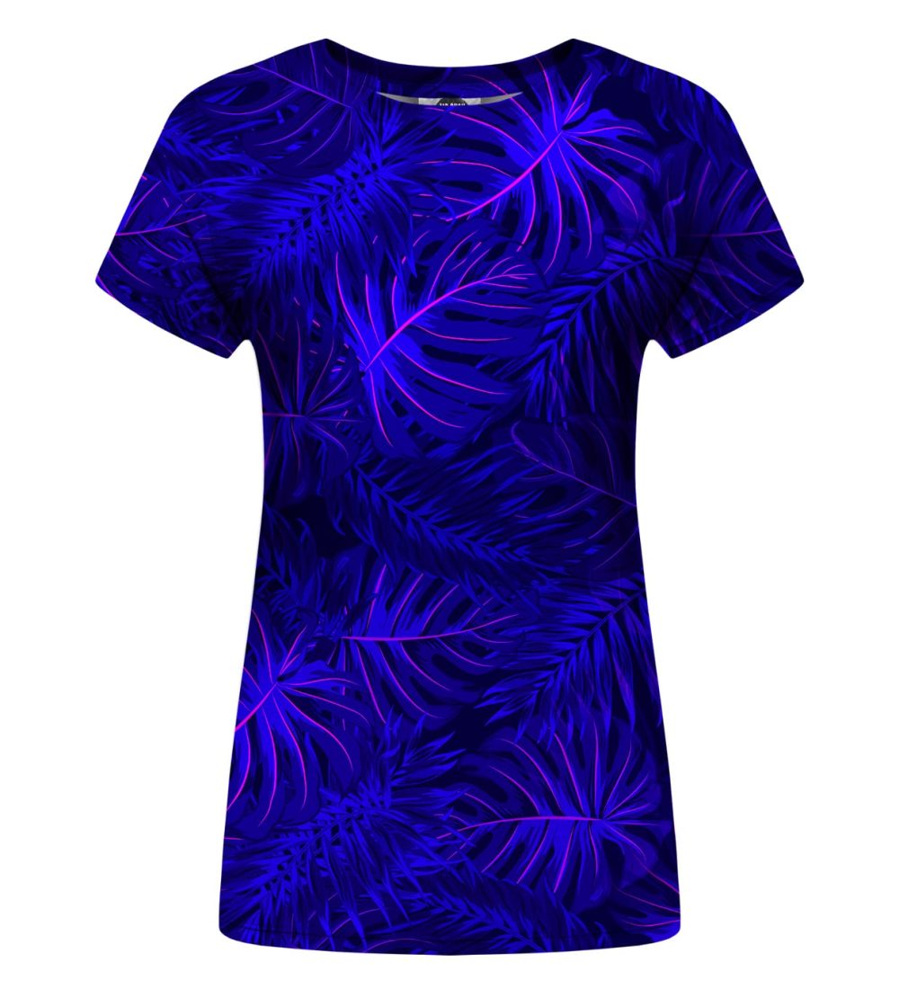 tropical dark blue womens t-shirt