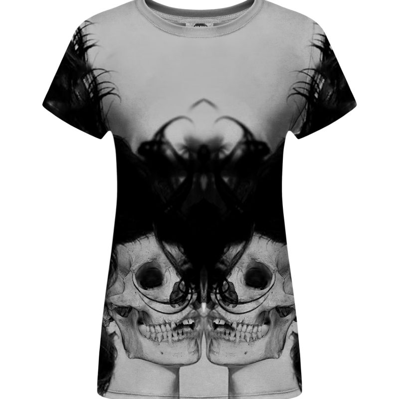 black skull girl womens t-shirt