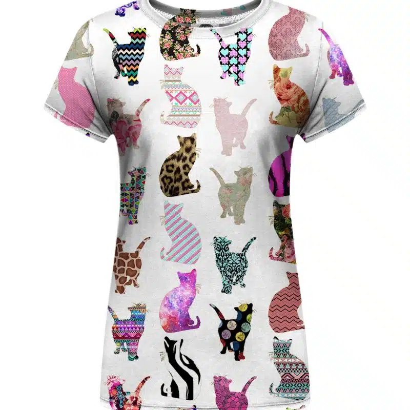 Comic Cat Pattern Womens t-shirt