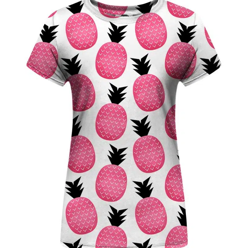 pink pineapple womens t-shirt