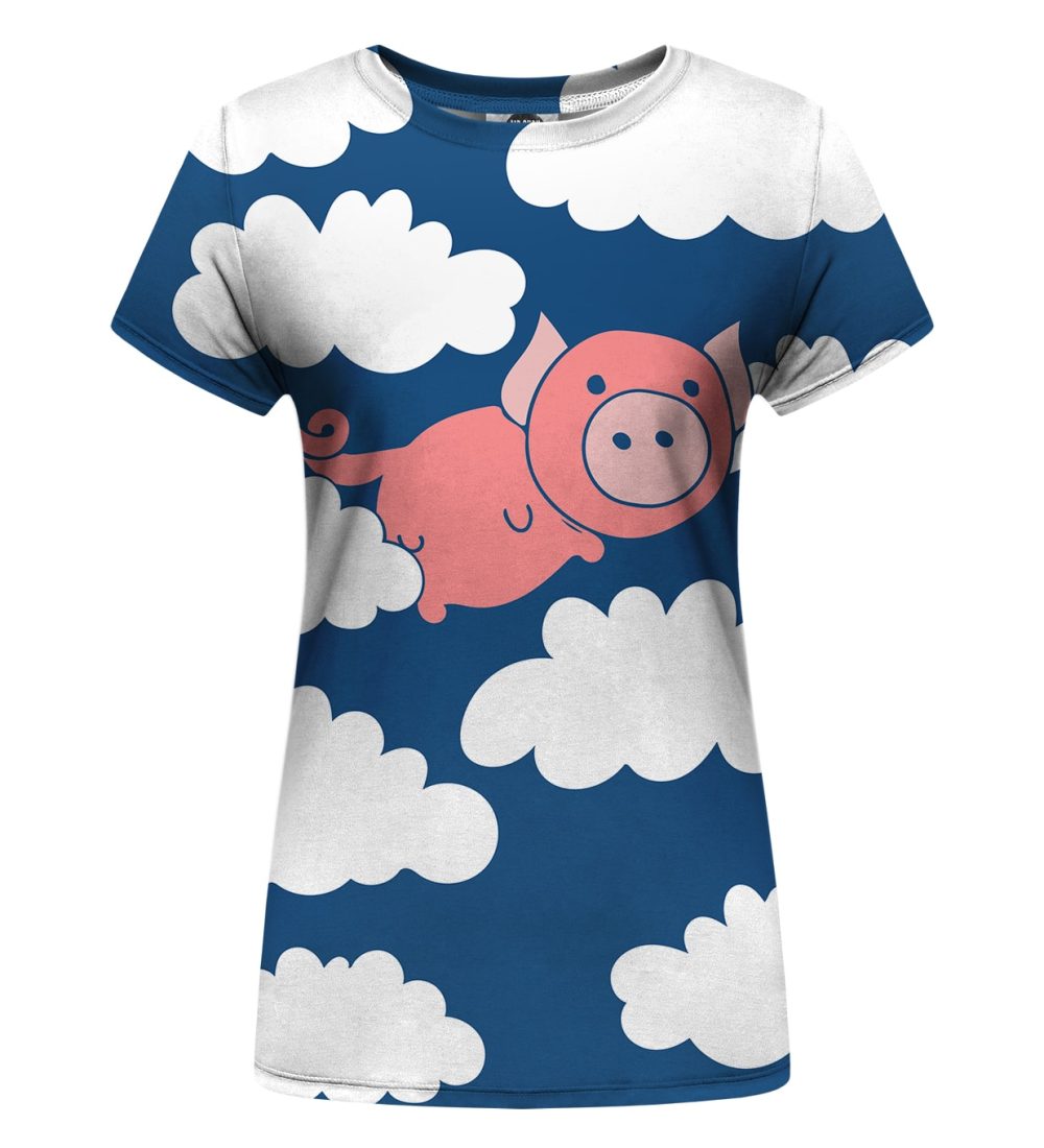 flying pig womens t-shirt