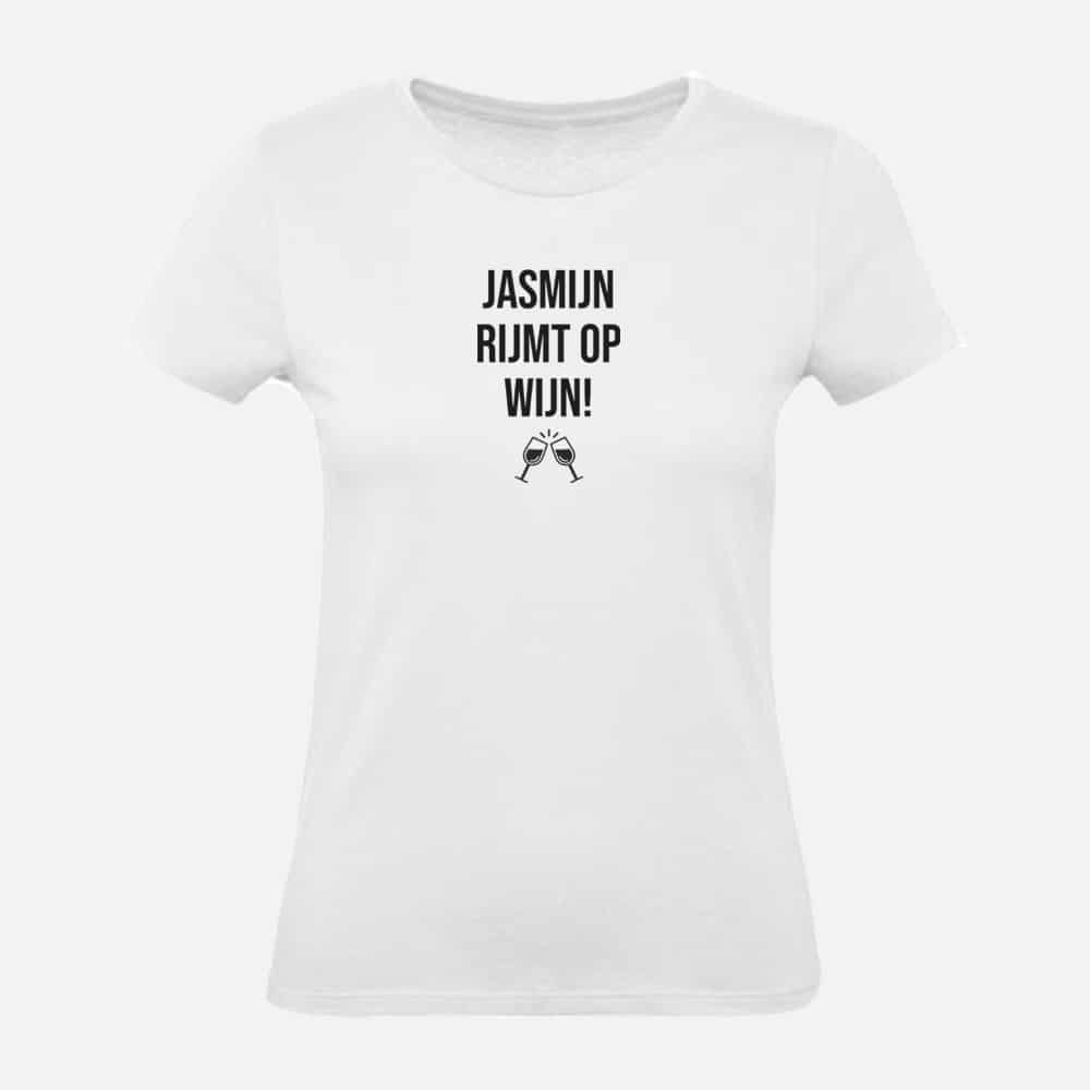 Dames T-shirt | Jasmijn rijmt op wijn