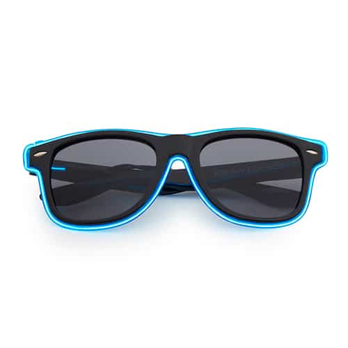 Basic el-wire spacebril zwart | Neon blauw