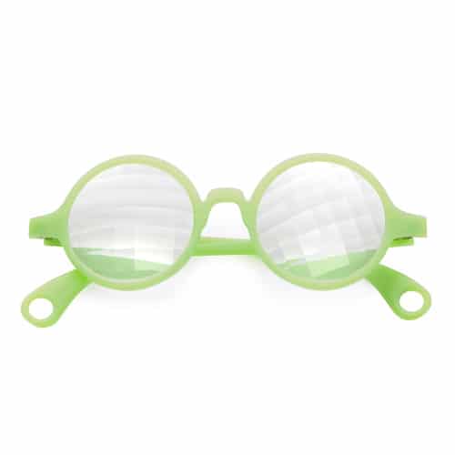 Original caleidoscoop bril groen | Clear squares