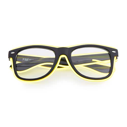 NEON nerdbril zwart | Neon geel