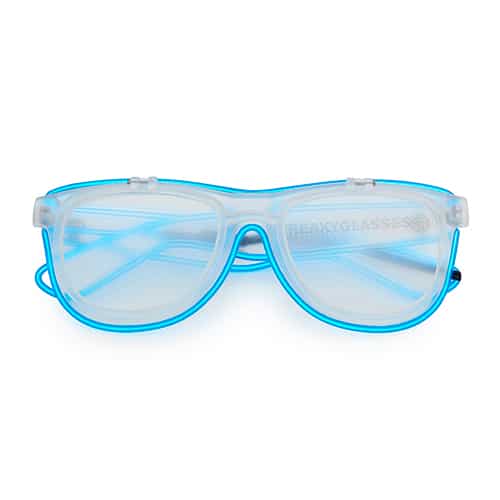 NEON spacebril flipstyle transparant | Neon blauw