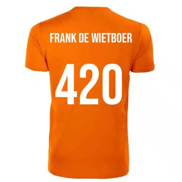 Oranje shirt Frank de wietboer