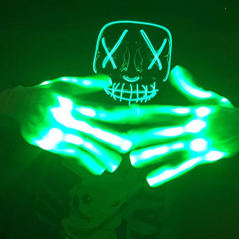 Festival kevB1-Paar-Led-Handschoenen-Neon-Lichtgevende-Verlichting-Glovers-Met-Batterij-Glow-In-The-Dark-Halloween-Christmas