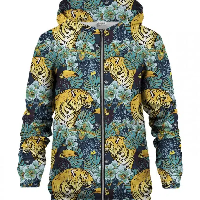 Jungle Tiger Zip Hoodie