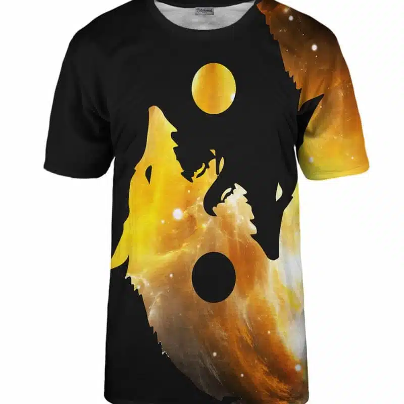 Gold Yin Yang Wolf T-shirt