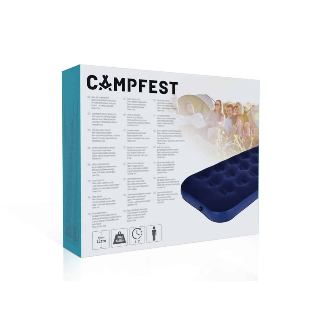Campfest eenpersoons luchtbed 73 x 191 cm blauw