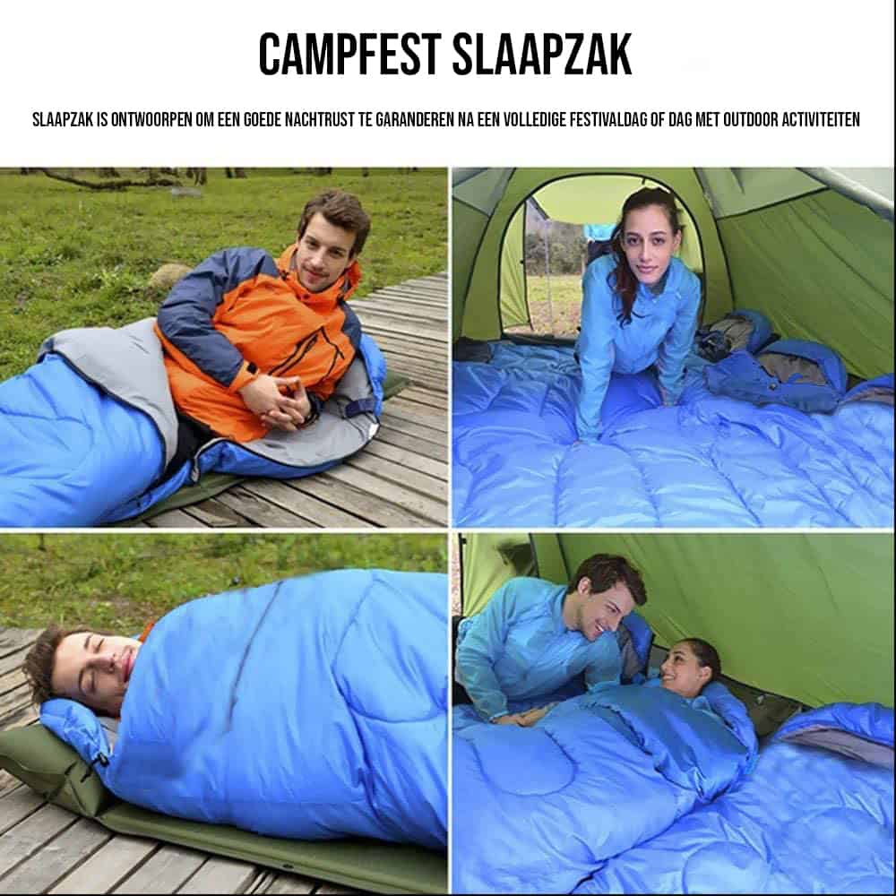 Campfest deken slaapzak 75 x 180 cm blauw