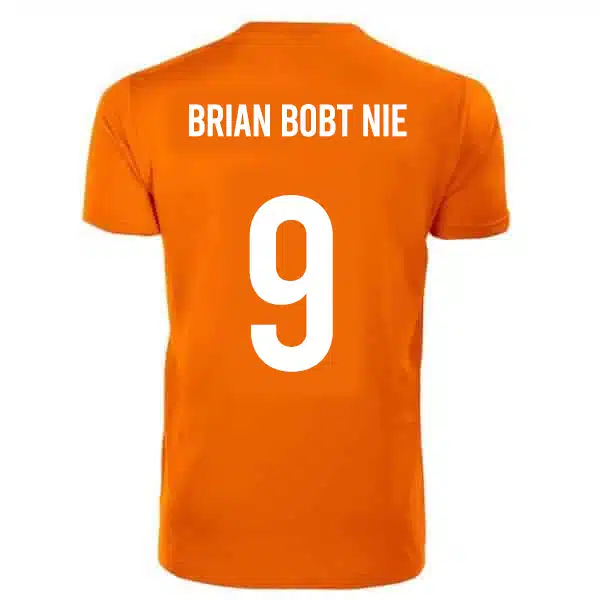 Oranje shirt Brian Bobt nie