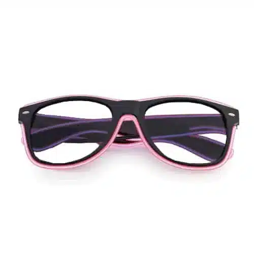 NEON nerdbril zwart | Neon roze