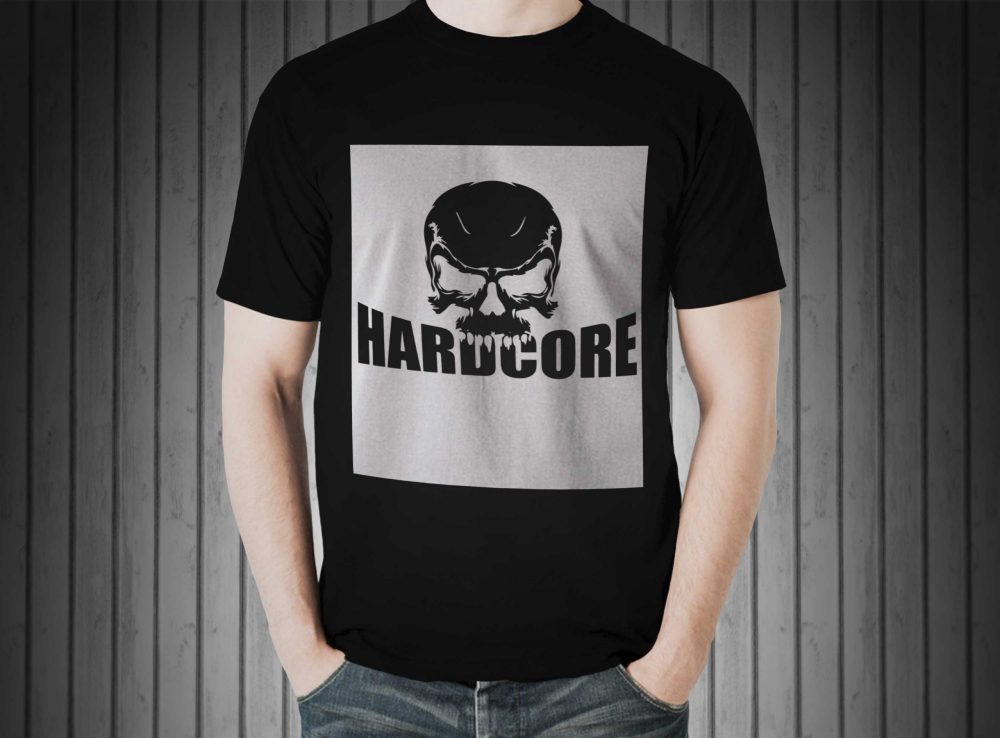 T-shirt Hardcore heren skull