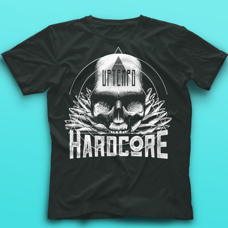 T-shirt Hardcore heren skull - XXL
