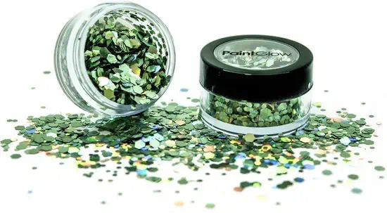 Festival make up PaintGlow Chunky Glitter shakers – Green Envy
