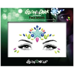 Festival make up_Face jewels_PaintGlow – Glow in the Dark 2 Face Jewel
