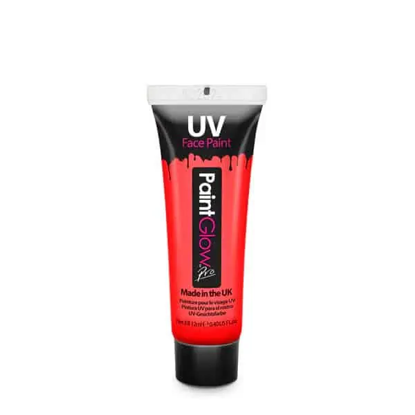 Festival make up_UV Blacklight verf_UV Face & Body paint 12 ml - Rood