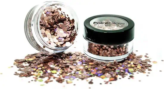 Festival make up PaintGlow Chunky Glitter shakers – Rose Gold