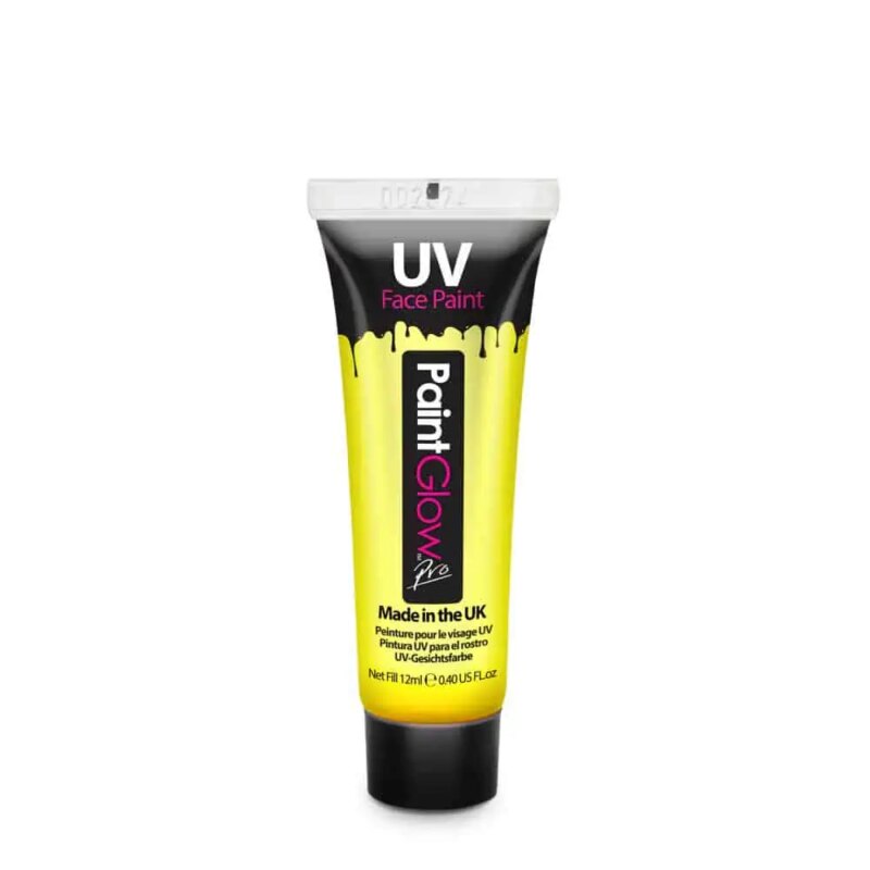 Festival make up_UV Blacklight verf_UV Face & Body paint 12 ml - Geel