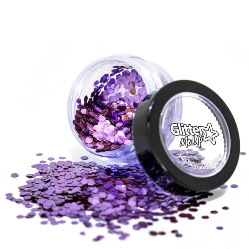 Festival make up PaintGlow Biodegradable Chunky Glitters – Parma Violet