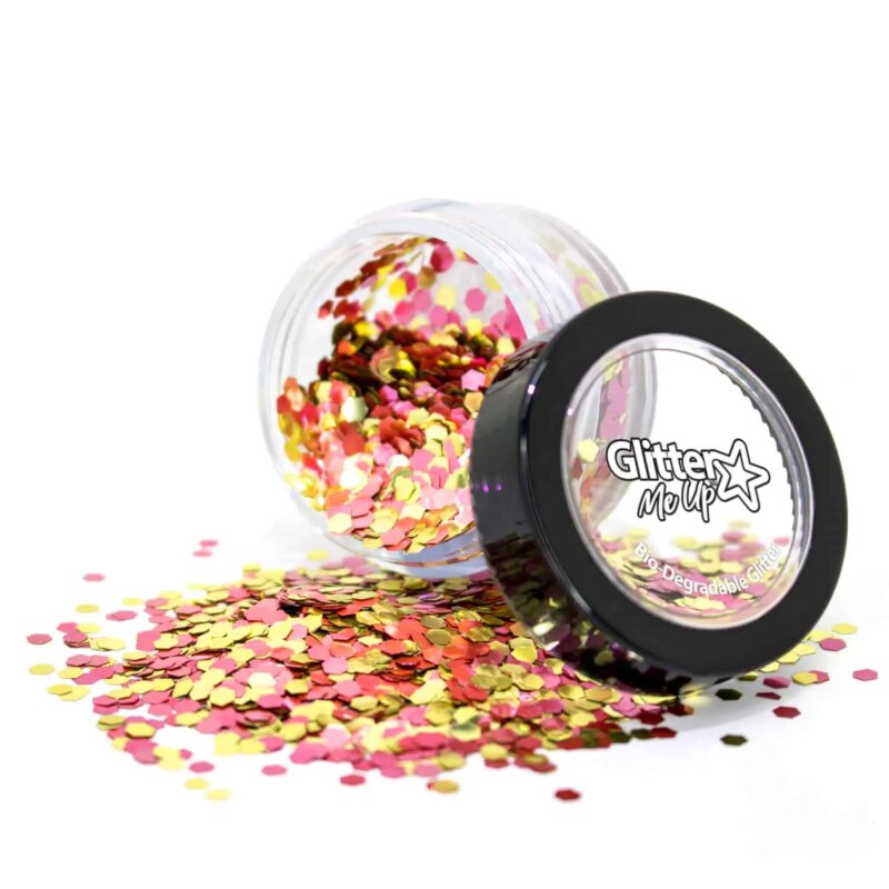 Festival make up PaintGlow Biodegradable Chunky Glitter Blends – Rose Gold